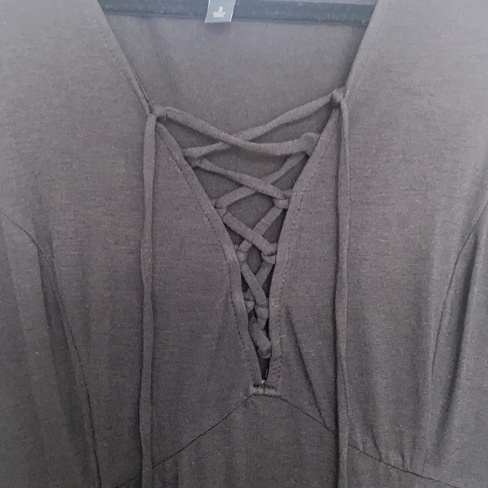Torrid Midi Jersey Tie Front Dress - Picture 6 of 8
